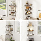 Corner Shelves 3-Pack for Bathroom & Kitchen, Space-Saving Floating Corner Wall - Image 4