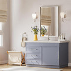 Brushed Nickel Bathroom Mirror, 24x36 Inch Beveled Framed Bathroom Mirror - Image 7
