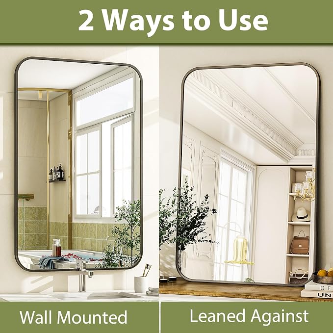 Easly 30 x 40 Inch Bathroom Mirror, Rounded Rectangular Vanity Mirror - Image 6