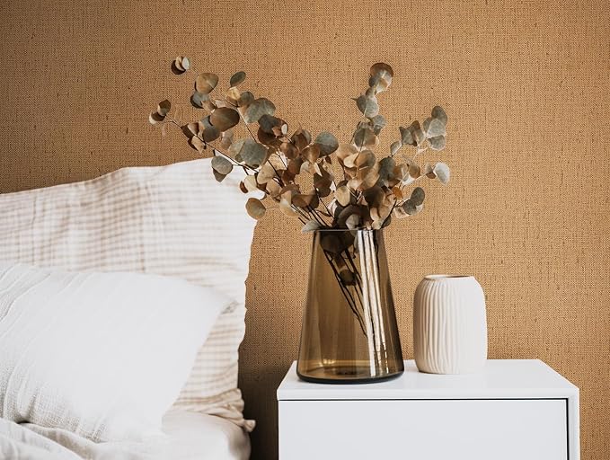 Brown Contact Paper Textured Beige Grasscloth Wallpaper Peel and Stick - Image 3