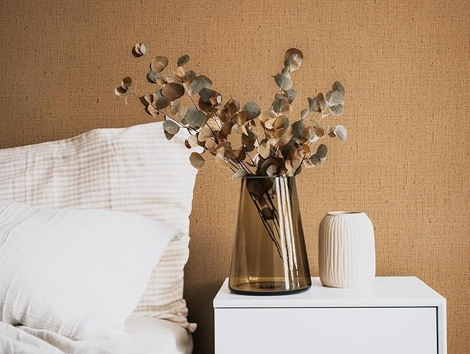 Brown Grasscloth Peel and Stick Wallpaper Textured Contact Paper Removable - Image 6