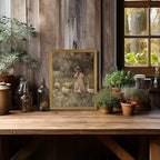 Wood Framed Canvas Wall Art, Vintage Girl - Image 4