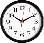 Bernhard Products Black Wall Clock Silent Non Ticking 10 Inch Quality Quartz by BernhardProducts