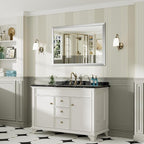 48x32 Inch Brushed Silver Bathroom Mirror - Image 4