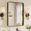 TETOTE Black Framed Bathroom Mirror, 24 x 32 Inch Matte Metal Frame Vanity by TETOTE