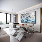 Wapluam Large Wall Art For Bedroom Blue Waves Of The Sea Wall Pictures Artwork - Image 4