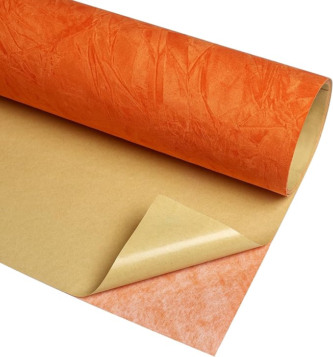 Orange Wallpaper Crushed Felt Velvet Wallpaper Peel and Stick Velvet Drawer - Image 7