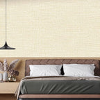 Beige Grasscloth Peel and Stick Wallpaper 17.3"x480" Faux Linen Textured - Image 5