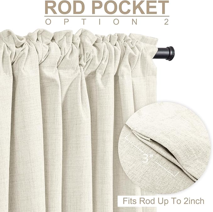 100% Blackout Shield Linen Blackout Curtains - Image 4