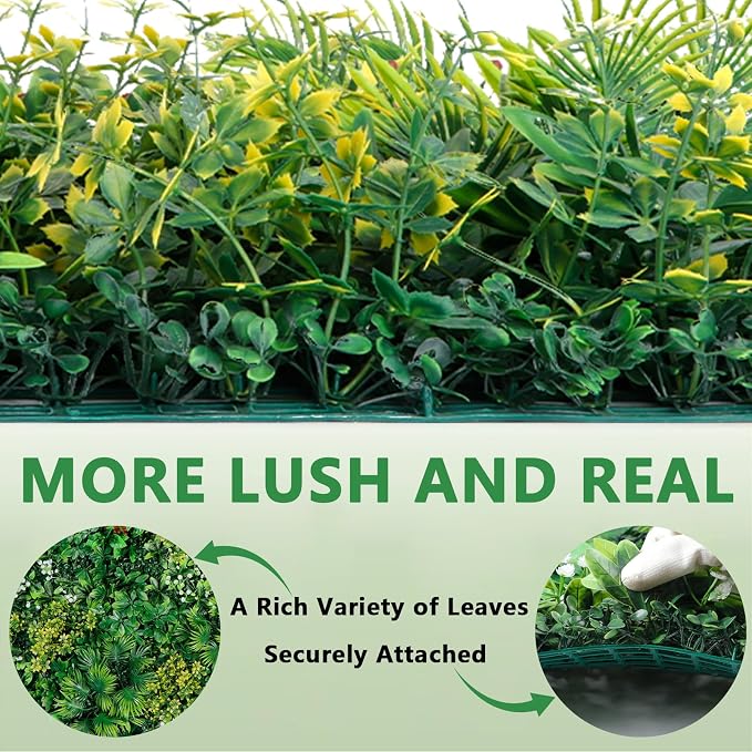 Yangrass Artificial Grass Wall Panels, Faux Greenery Privacy Fence Screen - Image 5