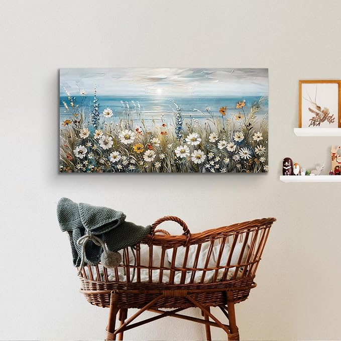 SERIMINO Large Wall Art for Living Room, Coastal Landscape Wall Decor, Beach - Image 6