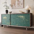 VEELIKE Vintage Teal Gold Peel and Stick Wallpaper Metallic Distressed Green - Image 7