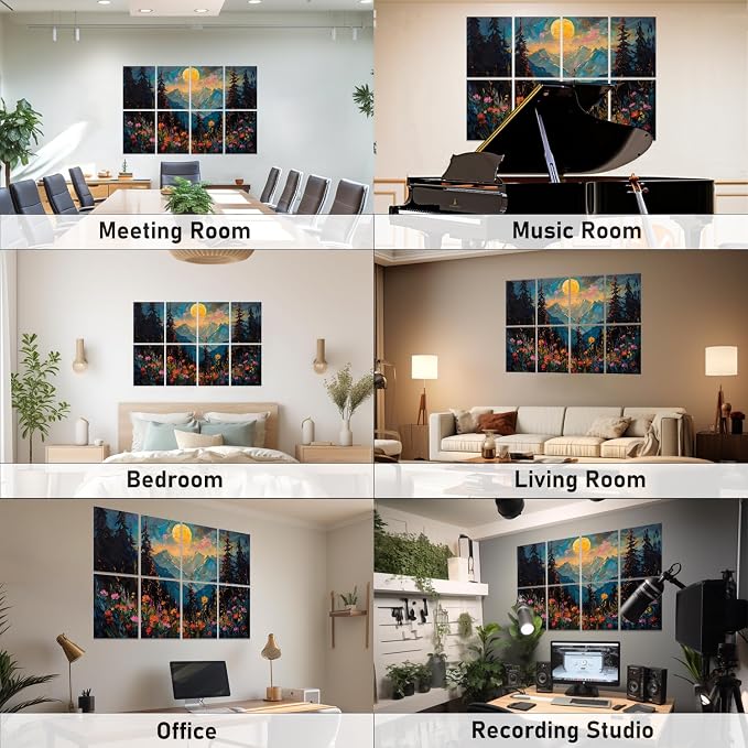 FurnoFlexArt Acoustic Panels Tiles Decorative Room Sound Proof Foam Absorbing - Image 7