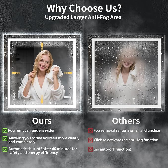 40"x40" LED Bathroom Mirror - Image 3