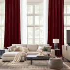 NICETOWN Red Velvet Textured Window Curtains/Draperies - Image 9