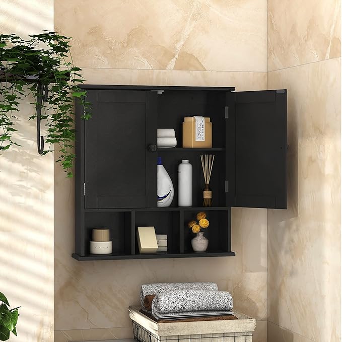 TaoHFE Black Bathroom over the Toilet Storage Cabinet, Wall Medicine Cabinet - Image 6