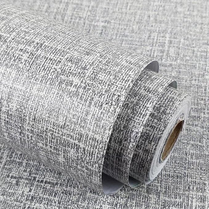 TANONE Dark Gray Wallpaper PVC Self-Adhesive Peel and Stick DIY Wallpaper Faux by TANONE