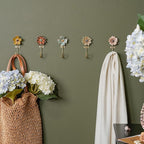 SOFFEE DESIGN Set of 5 Floral Wall Hooks, French Garden Eye-catching Entryway - Image 2