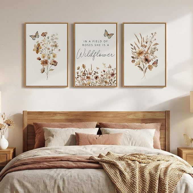 Framed Vintage Wildflower Canvas Wall Art - Image 2