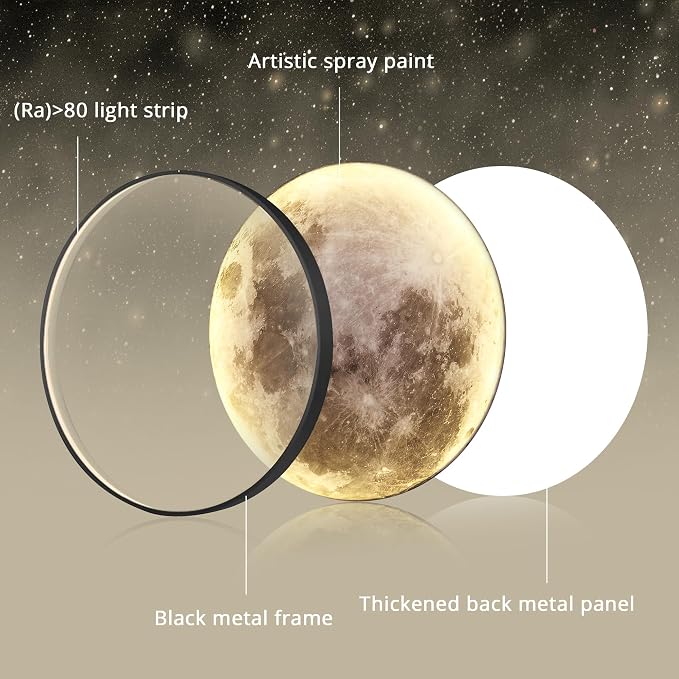 Dimmable Moon Wall Light 9.5 inch Wall Lights - Image 5