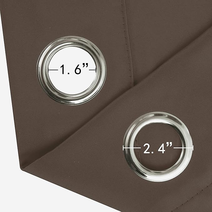 LEMOMO Blackout Curtains 66 x 95 inch/Chocolate Brown Curtains Set of 2 - Image 5