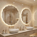 Dorlicecass Round Led Bathroom Mirror- 24" Wavy Vanity Mirror by Dorlicecass