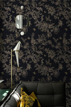 Froluya Black and Gold Wallpaper Peel and Stick Wallpaper 17.7"x590.5" Vintage - Image 2