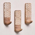 IndianShelf 10 LB- 12 Pieces Decorative Wood Adhesive Wall Hooks–Boho Peel and by IndianShelf