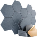 12 Pack Self-Adhesive Acoustic Panels 12" X 10" X 0.4" by Dailycooper