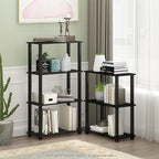 Furinno TURN-S-TUBE Storage Shelves, 3-Tier Book Shelf, Corner Shelf, Toolless - Image 2