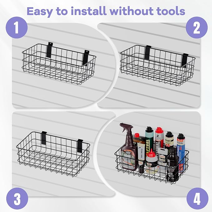 SMARTSTANDARD 30PCS Slatwall Accessories, Includes 4PCS Wall Baskets and 26PCS - Image 6