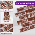3D Peel and Stick Faux Brick Wall Panels 11.8" x 11.8" 10-Pack, Small - Image 5