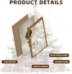 Framed Christmas Wall Art, Santa Claus Walk in Snow Canvas Prints, Vintage - Image 5