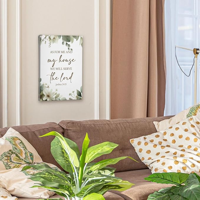 HIWX Christian Wall Decor, as for Me and My House Bible Verses Sage Green - Image 5