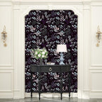 Laatse Vintage Purple Wallpaper Peel and Stick Dark Pink Floral Wallpaper - Image 2