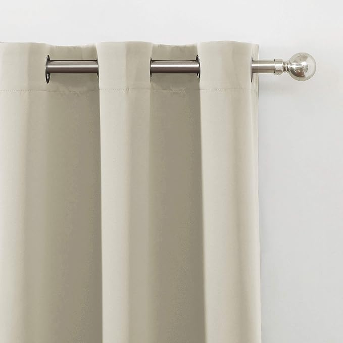 LEMOMO Light Beige Thermal Blackout Curtains/42 x 72 Inch/Set of 2 Panels Room - Image 7