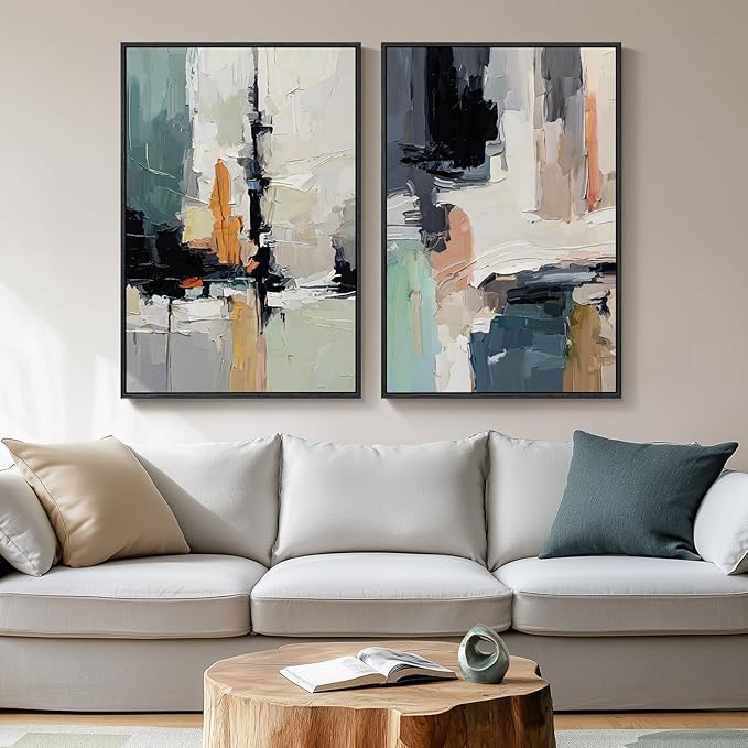 Large Framed Colorful Abstract Wall Art by Cuspin