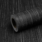 Black Grasscloth Peel and Stick Wallpaper Vintage Texture Removable Waterproof by Qianglive