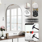 SCWF-GZ 24x36 Arch Mirror Square Full Length Wall Mounted Hanging or Against - Image 3