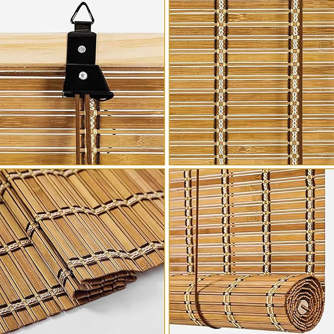 28x72 Inch Bamboo Blinds for Interior Windows, UV Protection Roman Bamboo - Image 6