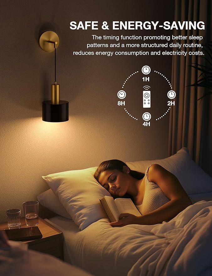 NIORSUN Battery Operated Wall Sconce Set of 2, 9 Colors Sconces Wall Decor - Image 4