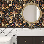 BOKEBEVE Peel and Stick Wallpaper Mushroom Wallpaper Vintage Floral Contact - Image 3