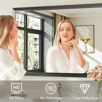 Briivue 40x38 Inch Black Bathroom Mirror - Image 3