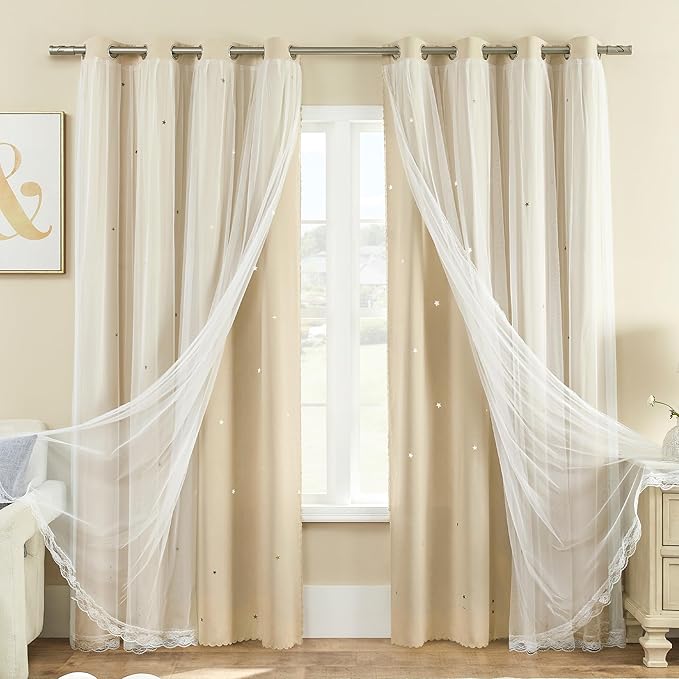 XiDi Curtains for Bedroom Decor Beige52/84/1 - Image 7