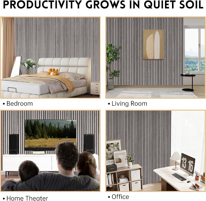 4 Pack Wood Panels for Wall, 106.3" × 11" Wood Slat Acoustic Panels for Wall - Image 8