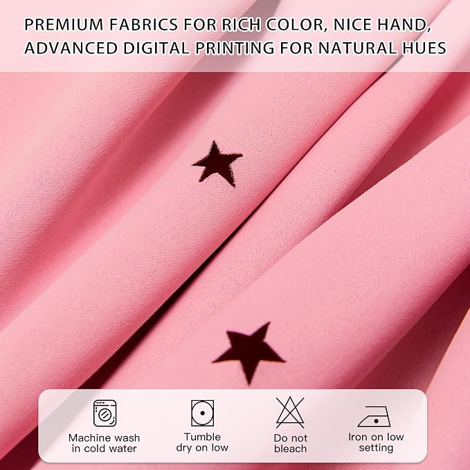 XiDi Pink Curtains for Bedroom Decor, Baby Pink Kids Blackout Curtains for - Image 5