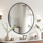 Black Round Mirror 22 Inch, Circle Wall Mirrors - Image 3