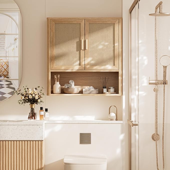 INNOD Rattan Bathroom Wall Cabinet - Image 5