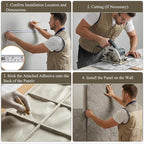 BEAUTYPEAK 3D Faux Stone Wall Panels, Home & Office Accent Wall, Easy Install - Image 4