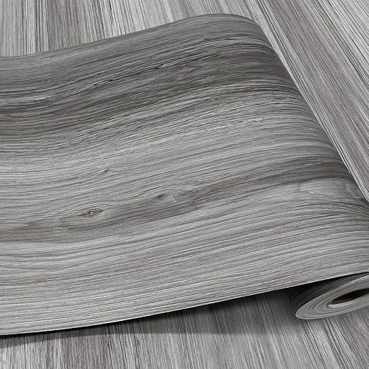 Wood Grain Peel and Stick Floor Tiles – 11.8” Width, Full Roll Length of 118" – by auxua